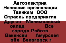 Автоэлектрик › Название организации ­ Твинкам, ООО › Отрасль предприятия ­ Другое › Минимальный оклад ­ 40 000 - Все города Работа » Вакансии   . Амурская обл.,Белогорск г.